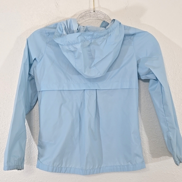 Columbia Girls Windbreaker Jacket Hooded Lightweight Pockets Light Blue, Small - Picture 5 of 11
